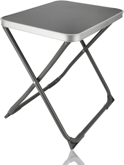 Thijox - Kleine Inklapbare Campingtafel Grijs/Zwart - Opvouwbare Vouwtafel 47,5 x 37,5 cm, Draagvermogen 30 kg - Ideaal voor Balkon, Tuin, Caravan en