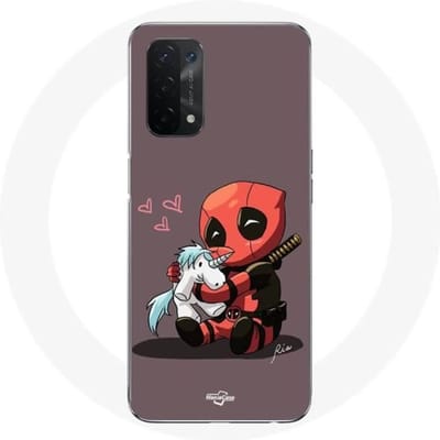 Oppo A54 5G Baby Deadpool-hoesje met eenhoorn