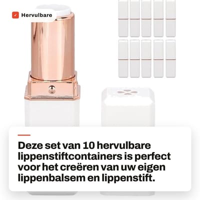 Dailygoods- Lippenstift Buizen 10 Stuks - Hervulbare Containers - DIY Lippenbalsem Flessen - Compacte Make-up Tool - Praktisch Met Deksel - Fijn Vakmanschap - Lippenstiftcontainers