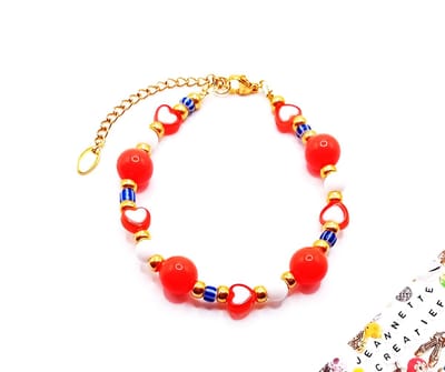 Jeannette-Creatief® - Holland - Oranje Boven Kralen Armband Rood Wit Blauw Goud Oranje - Armband - Koningsdag