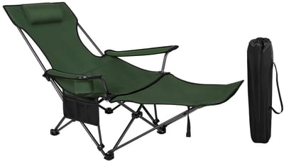Sello! opvouwbare campingstoel – opvouwbaar – lichtgewicht – incl. draagtas – opberg vak – bekerhouder – los hoofdkussen