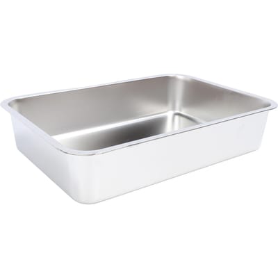 Roestvrij Staal Open Kattenbak Groot Roestbestendig Anti-aanbak Oppervlak Kattenbak met Hoge Rand 50x35x10cm gray