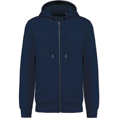 Ecologische unisex sweater met capuchon en rits Donkerblauw - XXL