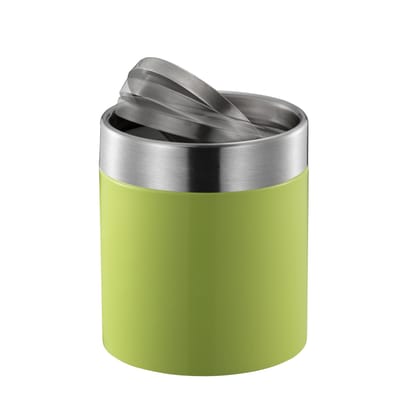 EKO - Fandy Tafelafvalbak 1,5 liter - Steel Stainless steel - lime groen, mat RVS - Prullenbak