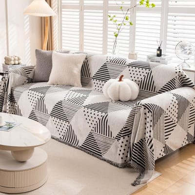 Chenille Sofahanddoek Universeel voor Alle Seizoenen Sofahanddoek Wasbaar Antislip Bankhoezen Stippen Bankhanddoek Volledige Wrap Hoes Doek 180x130cm1pcs