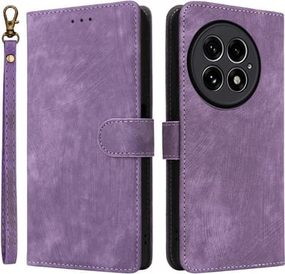Coverup Hoesje - Geschikt voor OnePlus 13 Hoesje - Coverup Book Case met Koord - Paars