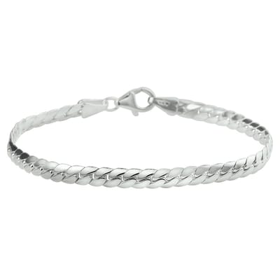 Glams armband gourmet bol 4,5 mm - Zilver