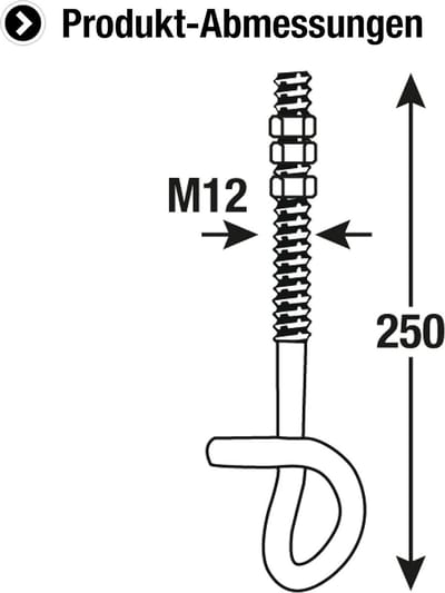 Gegalvaniseerde Veiligheidsschommelhaak M12 x 250 mm - Duurzaam en Professioneel