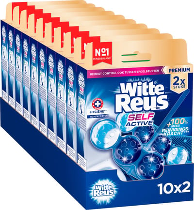 Witte Reus Self Active Hygiene Toiletblok 100g - WC blokjes - Voordeelverpakking - 2x10 stuks