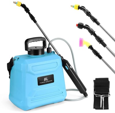 Allero Plantenspuit - Elektrische Plantenspuit - Drukspuit - 3 Verstelbare Sproeikoppen - 8 Liter - Plantensproeier - Oplaadbaar