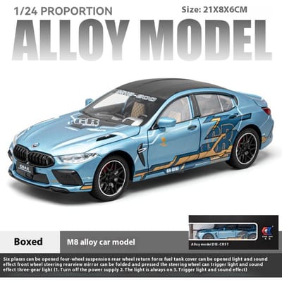 M8 Voiture de Sport 1:24 Modèle de Voiture de Course en Alliage Cadeau pour Garçon Jouet pour Enfants en Métal Moulé sous Pression Ornements de Voiture Modèle de Voiture Simulé gray