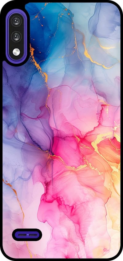 Smartphonica Telefoonhoesje Geschikt voor LG K22 met marmer opdruk - TPU backcover case marble design - Regenboog geschikt voor LG K22