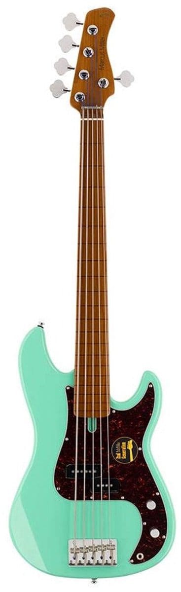 Sire P5 A5F/MLG Marcus Miller fretless basgitaar 5-snarig passief elzen mild green