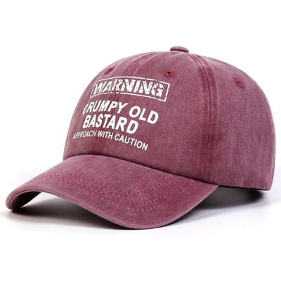 Unisex Waarschuwing Chagrijnige Oude Bastard Print Wasbare Baseballpetten Lente Herfst Buiten Verstelbaar Casual Petten Zonnebrandpet Pet gray