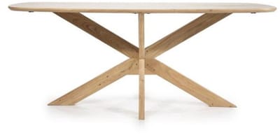 Eleonora Eettafel Nikki Deens ovaal acacia 200x100cm - naturel