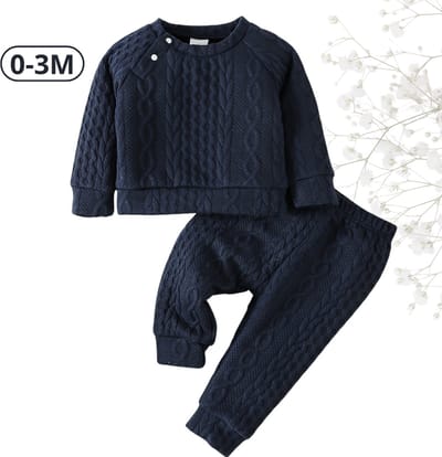 Livano Babykleding - Romper Baby - Winterpak Jongens & meisjes- Pakje - 0-3 Maanden - Marine Blauw