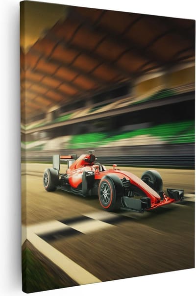 Artaza Canvas Schilderij Raceauto - 40x50 cm - Wanddecoratie Formule 1 - Muurdecoratie Woonkamer - Kamer Accessoires