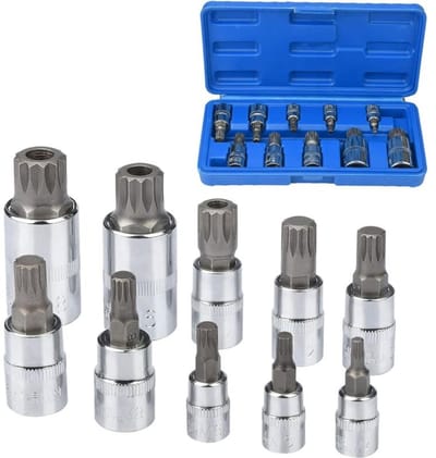 10-delige dopsleutelset, multifunctionele dopsleutelset M4 / M5 / M6 / M8 / M9 / M10 / M12 / M14 / M16 / M18, mannelijke doppen