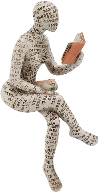 Allecto - Hars Lezende Vrouw Beeldje - Innovatieve Lezen Dame Standbeeld - Mat - Boekenplank Ornament - Decoratie voor Thuis - Steen - Uniek Kunstwerk