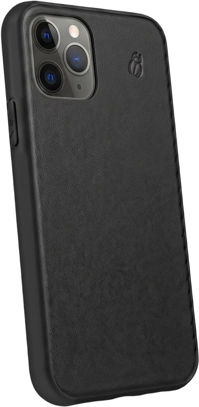BeetleCase, Hoesje geschikt voor iPhone 11 Pro Max - Versterkt Leer, Zwart
