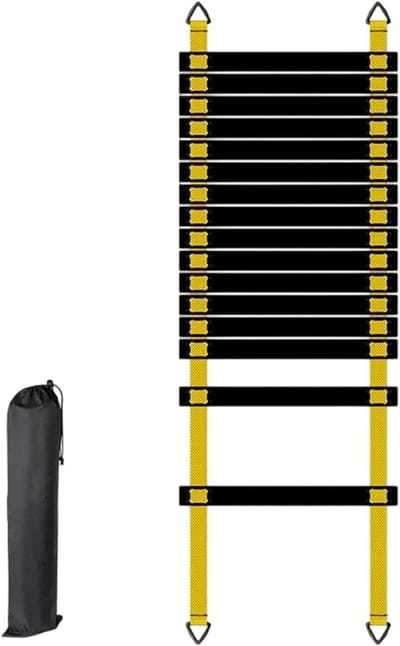 Generisch Trainingsladder, universeel inzetbare en draagbare sportuitrusting, snelheidsladder, voor actieve sporters en sporters, voetbal, atletiek, hockey