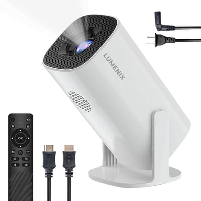 Lumenix® S2 Mini Beamer 2025 - Alles-in-één Smart TV Projector - 4K support & Voor iOS & Android - Wit