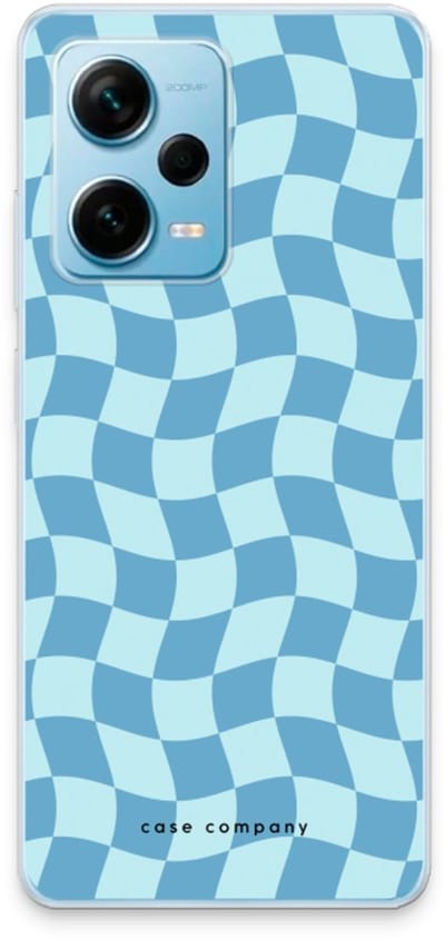 Case Company® - Hoesje geschikt voor Xiaomi Redmi Note 12 Pro Plus hoesje - Grid Blauw - Soft Cover Telefoonhoesje - Bescherming aan alle Kanten en Schermrand