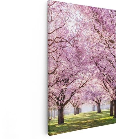 Artaza Canvas Schilderij Kersenbloesem - 80x120 cm - Groot - Wanddecoratie Bomen - Muurdecoratie Bos - Schilderijen Op Canvas Natuur