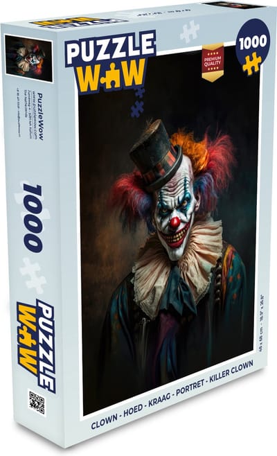 Puzzel Clown - Hoed - Kraag - Portret - Killer clown - Legpuzzel - Puzzel 1000 stukjes volwassenen