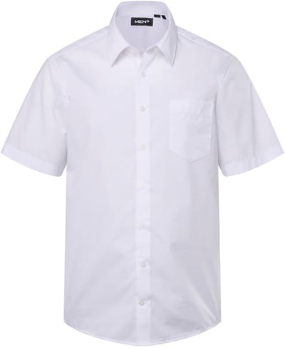 Men Plus - Heren - Businesshemd korte mouwen Easy Care Kentkraag Comfort Fit - Sneeuwwit - Maat 3XL