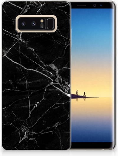 Samsung Galaxy Note 8 TPU Siliconen Hoesje Marmer Zwart - Origineel Cadeau Vader