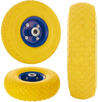 GEKO Stevig PU-wiel voor kar - 260 mm - 80 kg draagvermogen - Metalen velg