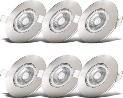 B.KLICHT - Inbouwspots badkamer - set van 6 - LED badkamerverlichting - spotjes - IP44 - Ø9cm - 3.000K - 460Lm - 5W