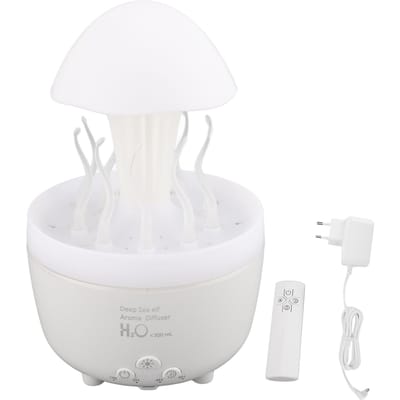 Roterende Druppel Luchtbevochtiger 300ml Essentiële Olie Diffuser met Afstandsbediening 7 Kleuren Licht 4H 6H white