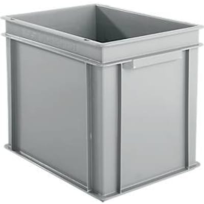 Eurobox-serie EF 4320 - gemaakt van PP - inhoud 29,5 L-  gesloten wanden - bodemgreep - grijs
