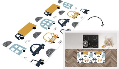 Keukenloper - Loper keuken - Patroon - Jongens - Auto - Kind - 120x50 cm - Keukenloper vinyl