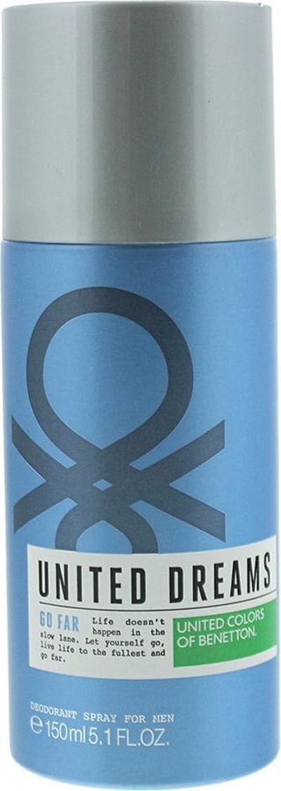 Benetton, United Dreams Go Far, Anti-Transpirant, Spray Déodorant, Pour Hommes, 150 ml