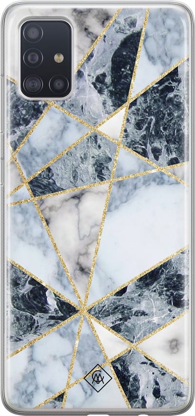 Casimoda® hoesje - Geschikt voor Samsung A51 - Marmer Blauw - Backcover - Siliconen/TPU - Blauw
