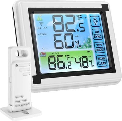 Weerstation- Draadloos weerstation dcf weerhygrometer- Kleine cijfers weerstation