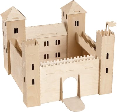 Houten bouwpakket 3D-puzzel Kasteel - Creatief knutselen met voorgestanste houten platen - Perfect cadeau-idee