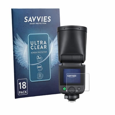 Savvies - Screenprotector voor Godox V1 mid - Folie Beschermfolie transparant 18 Stuks