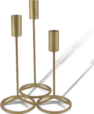 Kandelaar goud ronde ring voet, 27 cm