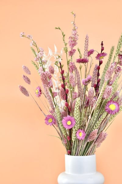 Droogbloemen boeket - Natuurlijk Bloemen - 50 cm - Roze Mix