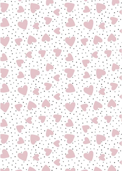2 Kleine rollen - Cadeaupapier 30 cm - Hearts Pink