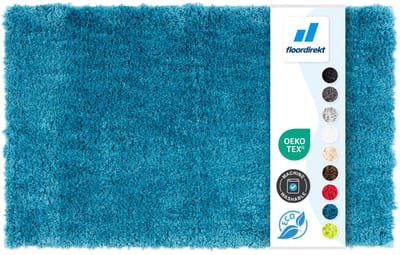FLOORDIREKT Badmat SKY - Badmat in Vierkant & Rond - Antisliprug - Petrol - 50 x 60 cm