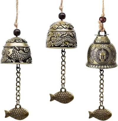 Vintage Windgong met Klokje voor Feng Shui in de Tuin - Geluk en Zegen voor Thuis en Tuin