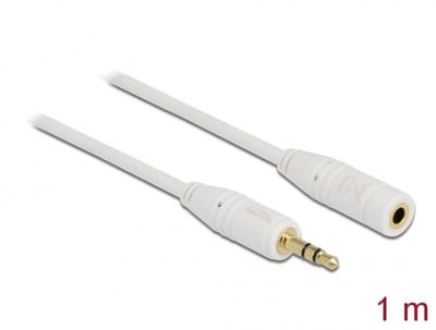 Delock Stereo Jack Extension Cable 3.5 mm 3 pin male > female 1 m white