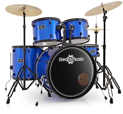 BDK-1plus Fullsize Beginnersdrumstel van Gear4music, Blauw