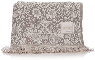 Jacquard Deken in Warm Grijs met Aardbeiendief Patroon