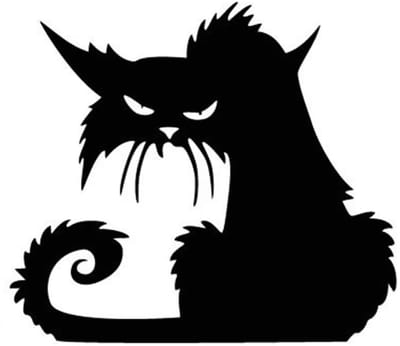 Allecto - Muurstickers - Halloween Decoratie - Zwarte Kat - PVC Wanddecoratie - Verwijderbaar - Geschikt voor Glas en Keramiek - 37 x 42 cm